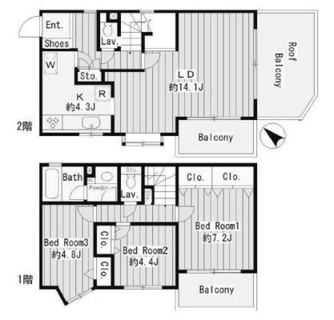東京都練馬区石神井町６丁目 賃貸マンション 3LDK